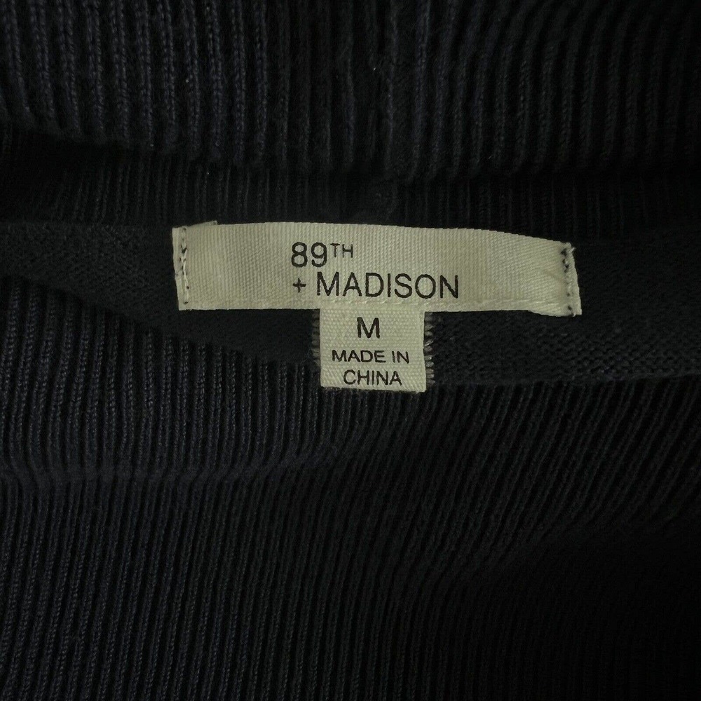 89th & Madison Blue & Gray Accented Cowl Neck High-Low Sweater - Size Medium - Picture 6 of 7